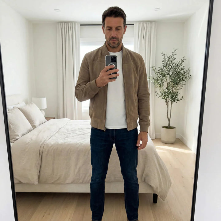RIVIERA | Bomber in camoscio