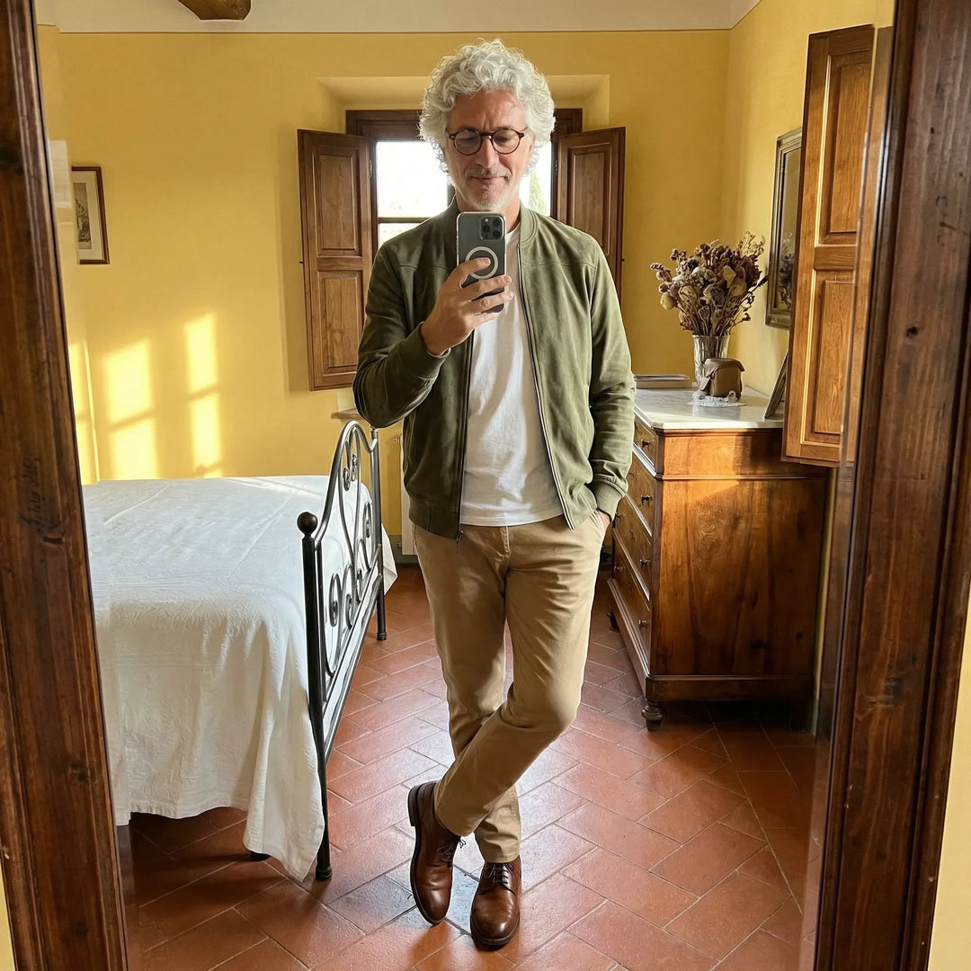 RIVIERA | Bomber in camoscio
