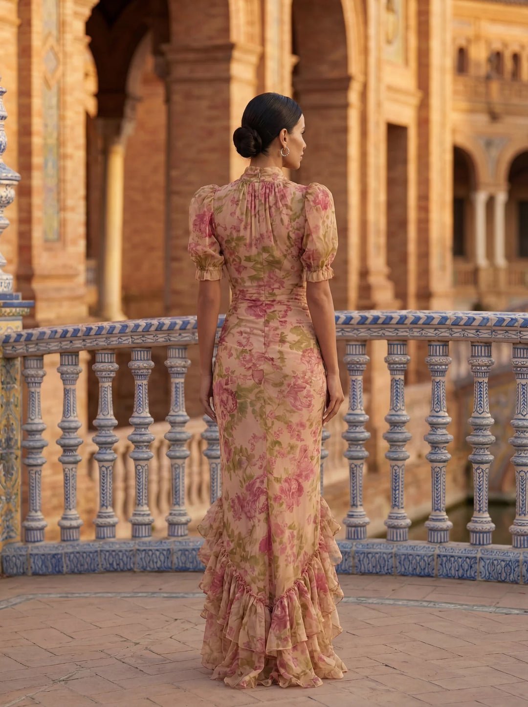 SOFIA | Abito maxi fluido con scollo delicato